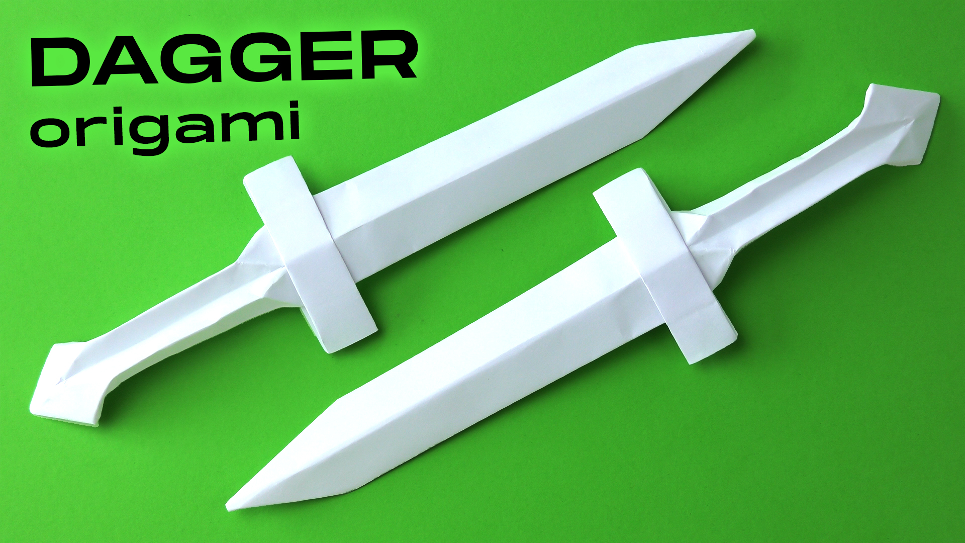 Как сделать нож из бумаги. Меч Оригами кинжал. (Nakano Kay)