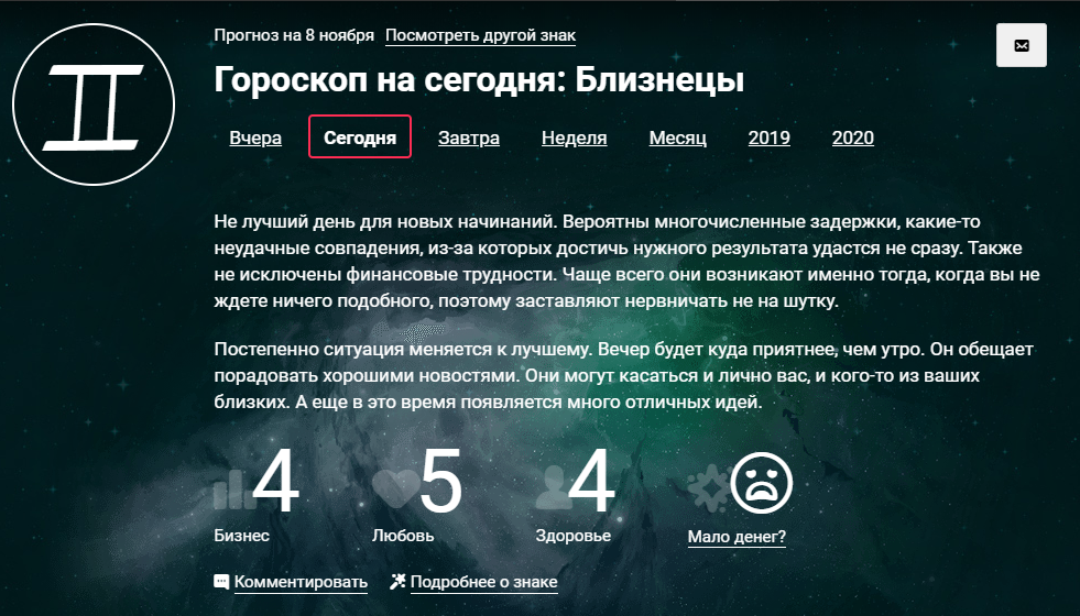 Гороскоп близнецы на 8 апреля