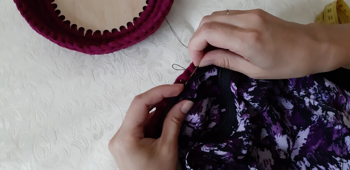 Пришиваем подкладку к сумке. При копировании материалов ссылка на источник обязательна!