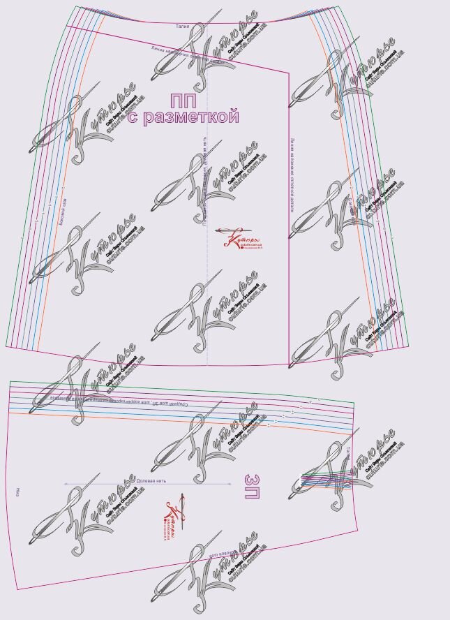 Пошаговое построение выкройки юбки