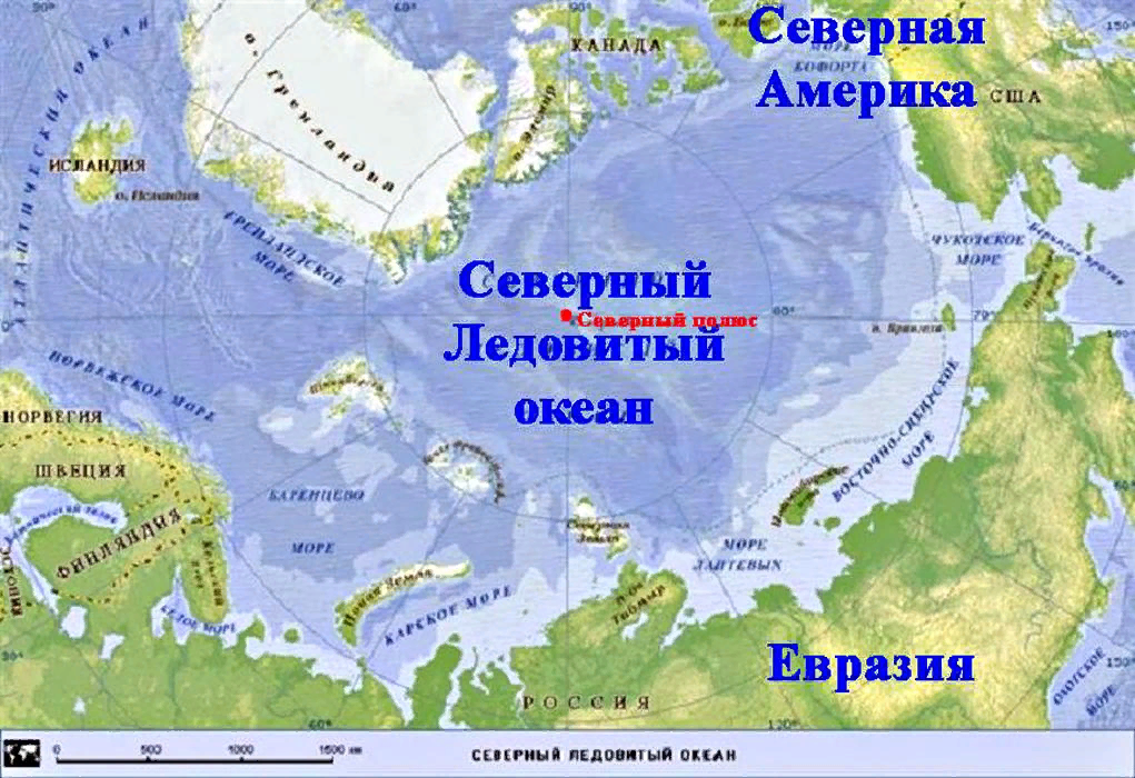 Берега евразии омывают моря каких океанов. Территория Северного Ледовитого океана на карте. Карта Северо Ледовитого океана.