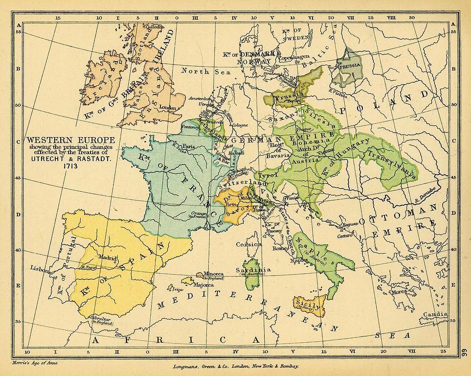 Западная европа начало 20 века. Война за испанское наследство 1701-1714 Утрехтский мир. Карта Европы 18 века война за испанское наследство. Война за испанское наследство 1701-1714 карта. Война за испанское наследство Утрехтский мир карта.