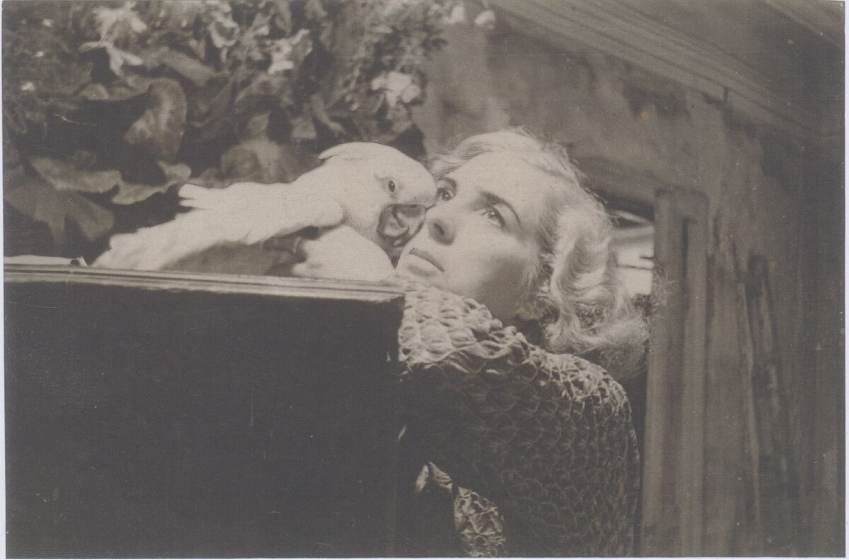 Артистка театра Галина Семенченко со своим попугаем Жако 