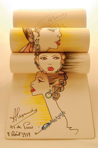 эскизы причесок для Грейс, княгини Монако
