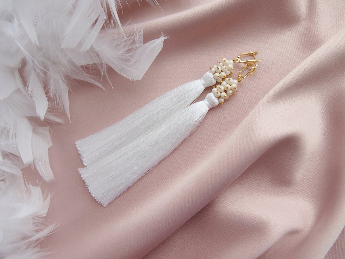 Фото автора "Серьги с кисточками из шёлка"