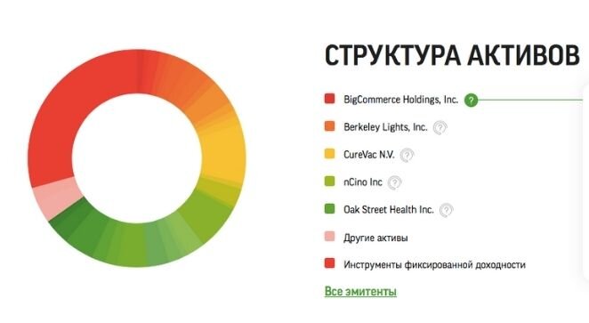 Структура фонда на сегодня - скрин с сайта Фридом Финанс 