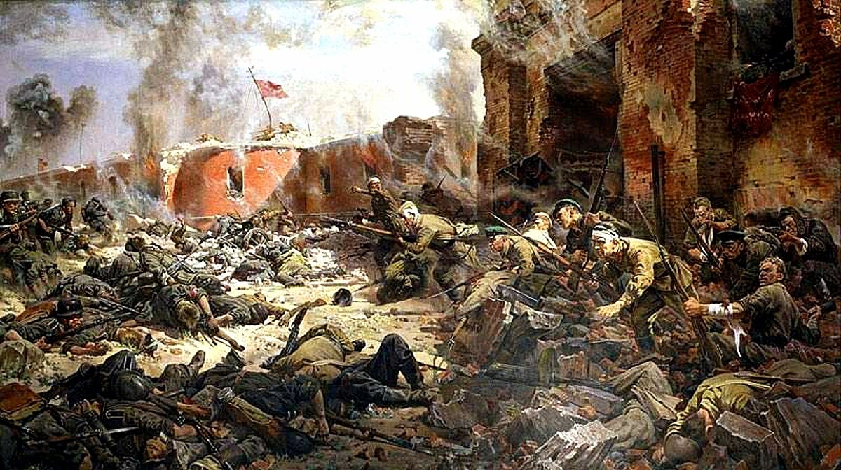 Защитники Брестской крепости. Эпизод боя у Тереспольских ворот крепости 22 июня 1941 г. Контратака советских войск. Немцы в этой войне впервые узнали, что такое русский штык.