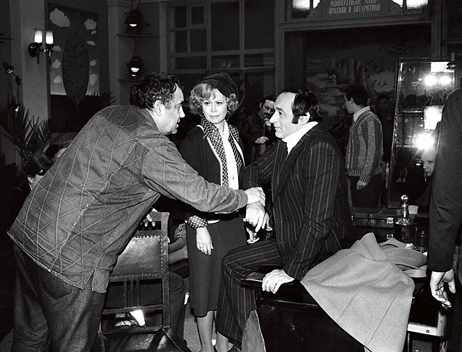 В. Гафт на съемках фильма "Гараж" (1979)