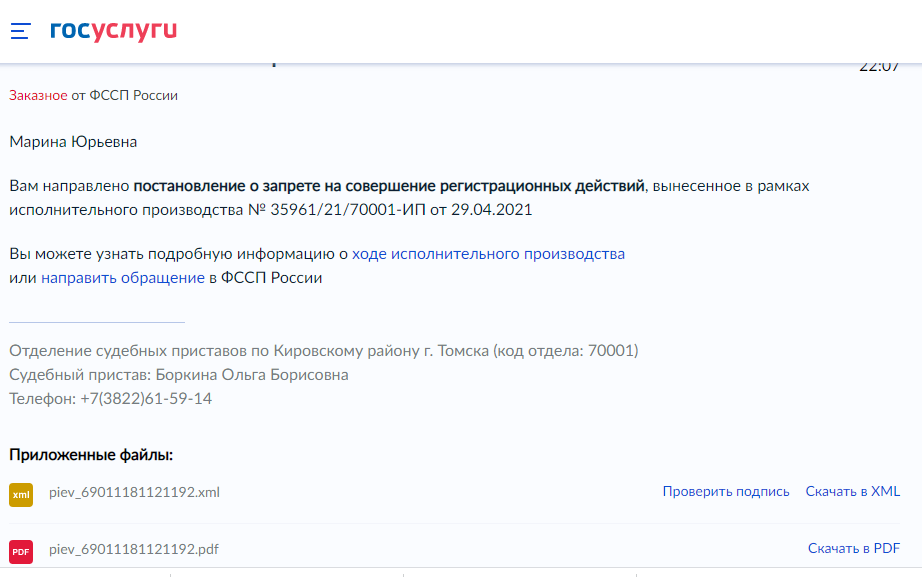 Принскрин личного кабинета на Госуслугах.