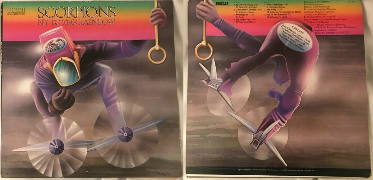 Американский выпуск винилового альбома Scorpions "Fly To The Rainbow", 1974 г.