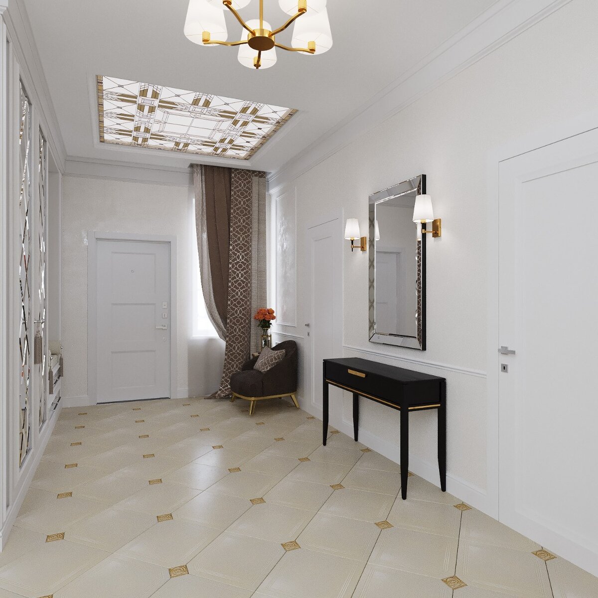 Дизайн интерьера прихожей в классическом стиле 