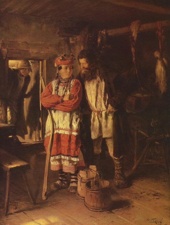 Картина Владимира Маковского «Свёкор», 1888 год