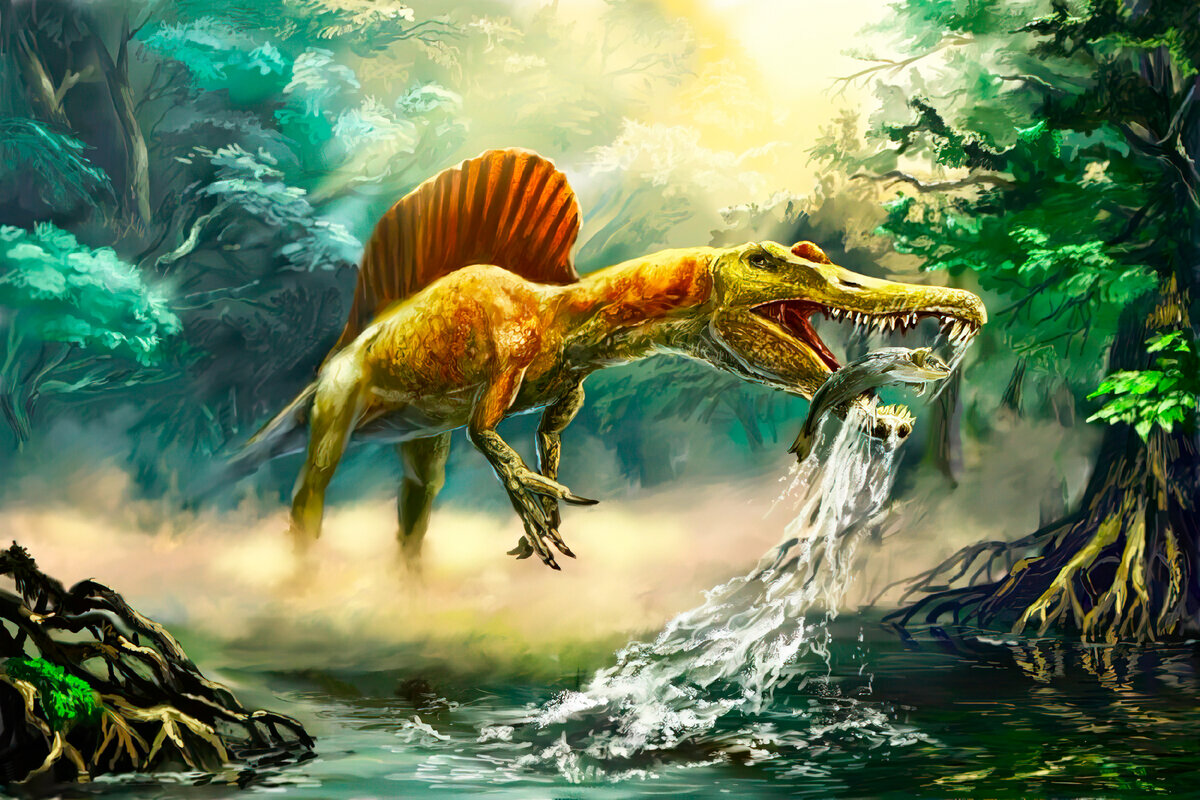 Спинозавр. Крупнейший загадочный хищный динозавр. Интересные факты про динозавра