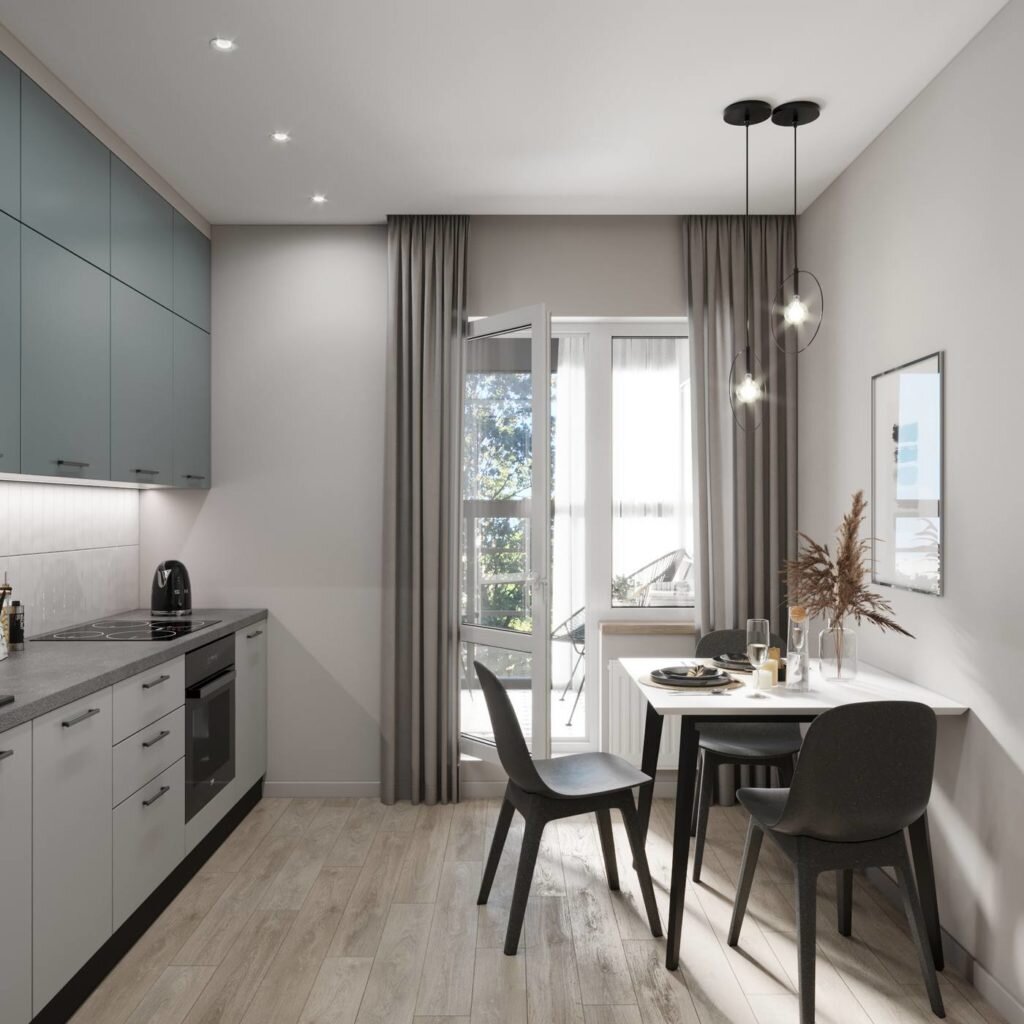 Нейтральные цвета и мягкие акценты. Со вкусом оформленная квартира 40 кв.м.