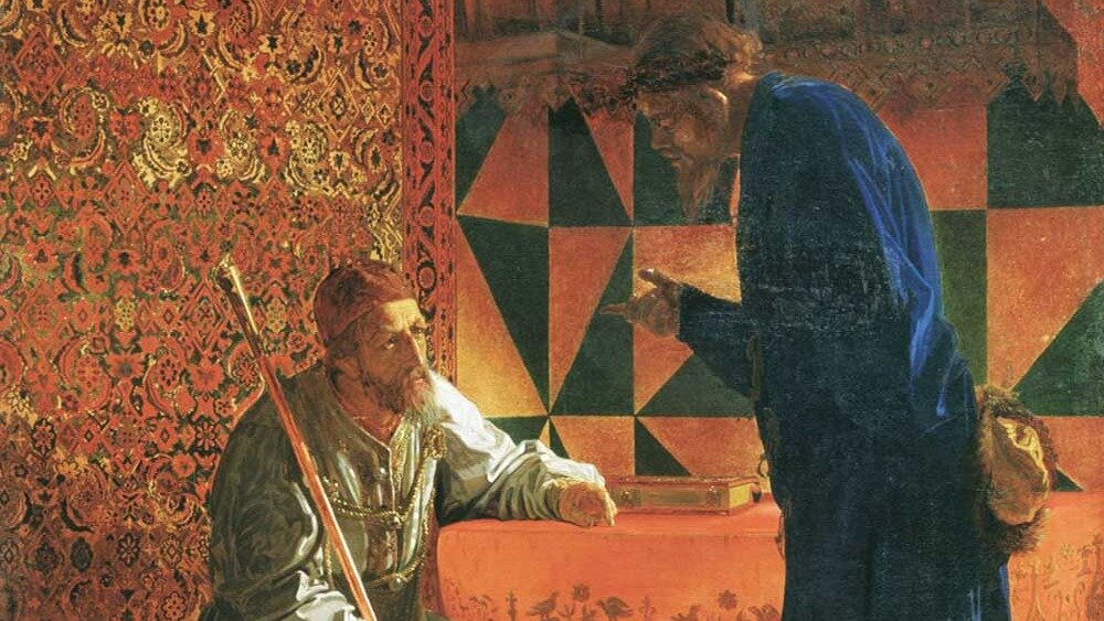 Иван Грозный и Малюта Скуратов. Художник Г. С. Седов. 1870 г. 