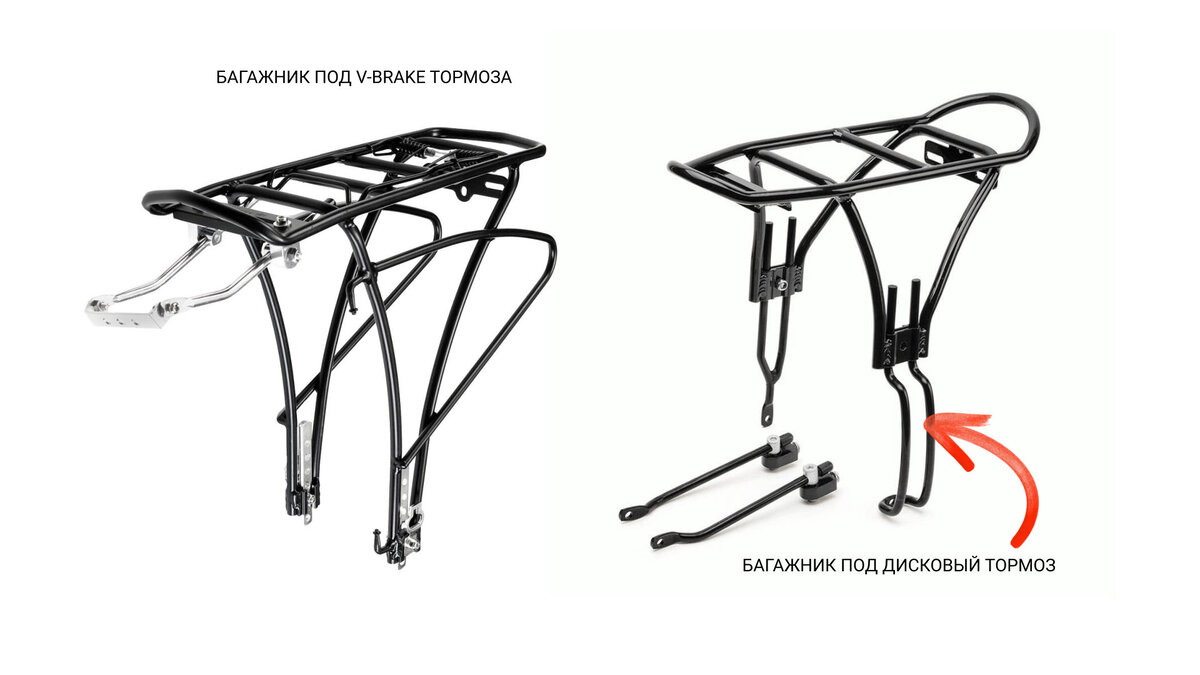 Велобагажники под v-brake и дисковый тормоз