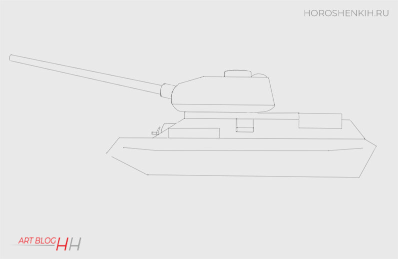 Как поэтапно нарисовать танк т 34 85 карандашом поэтапно