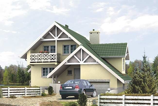 Мансардный дом с подвалом и гаражом Samba. 