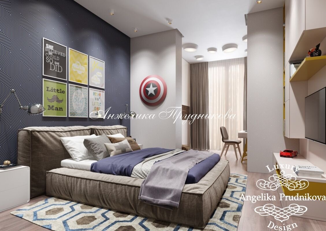 На фото: Стиль хай-тек в интерьере спальни в ЖК «Северный Парк»