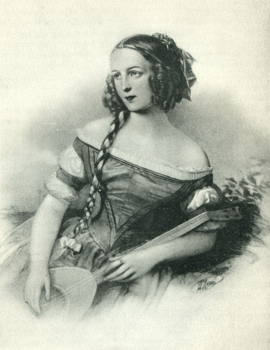 Варвара Аксенова. Литография с акварели В.И. Гау, 1838