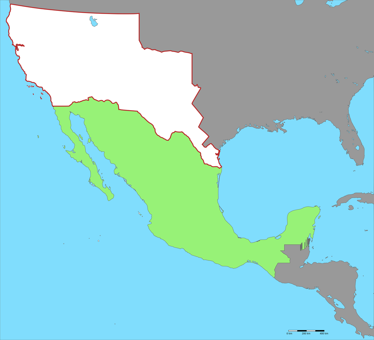 Столько земель, помимо Техаса уступила Мексика//Wikipedia