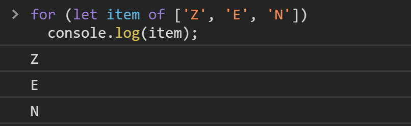 for of array