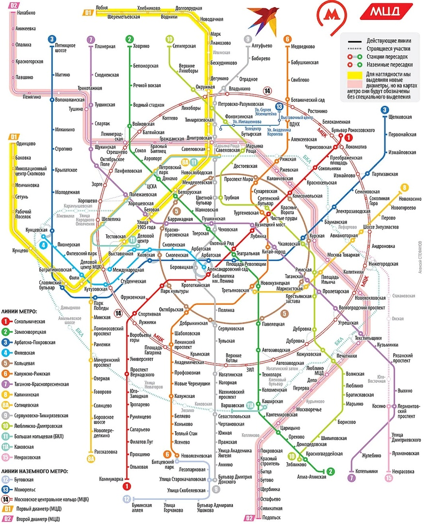 Схема всех мцд на карте