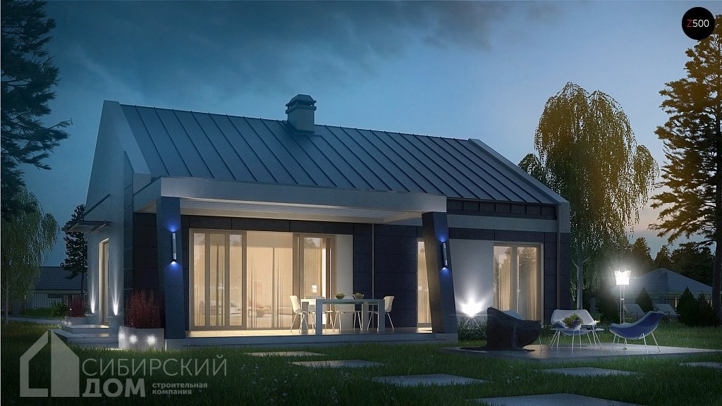 Одноэтажный дом из газобетона