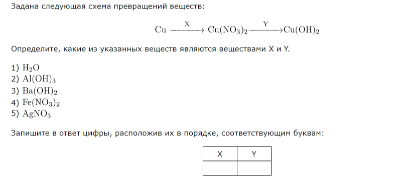 Задана следующая схема превращений веществ zn