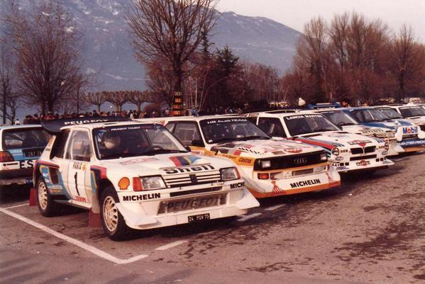 Автомобили группы B в закрытом парке, 1986г.