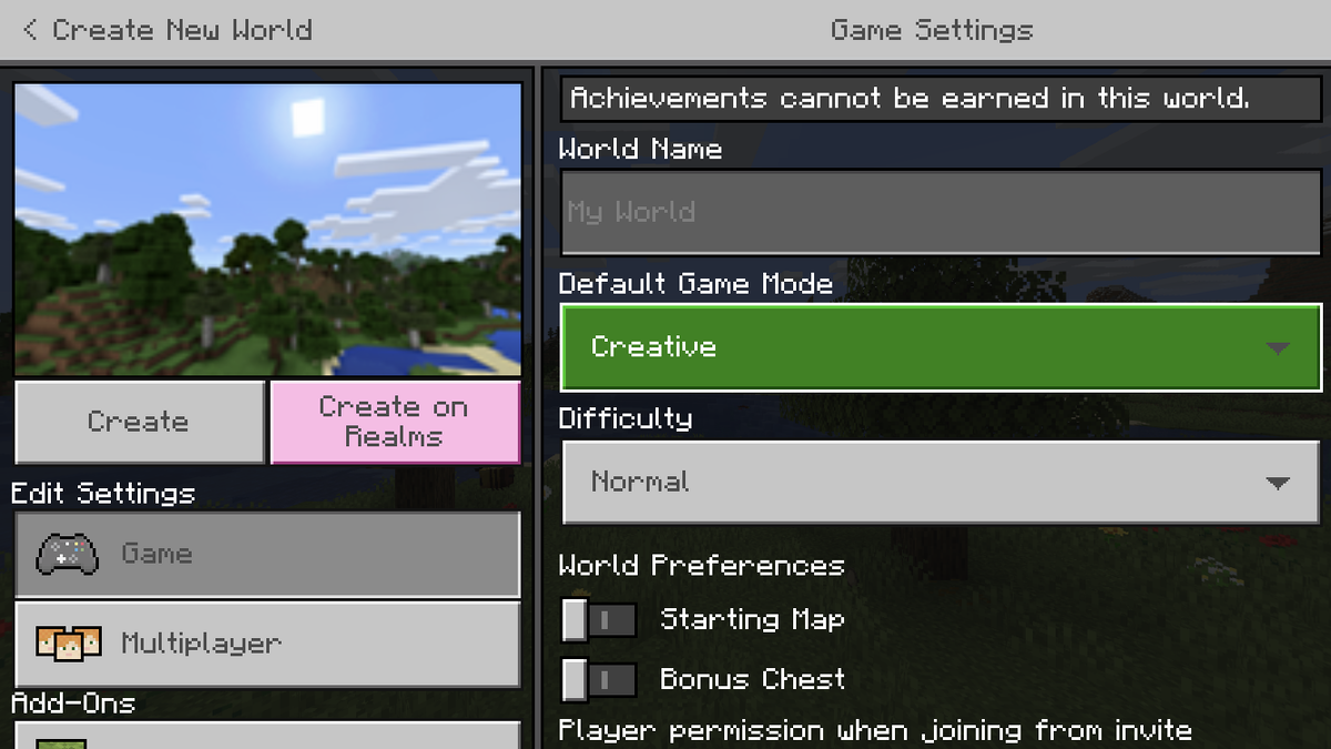 я выбрал режим "креатив" чтобы можно было летать и мне не наносился урон