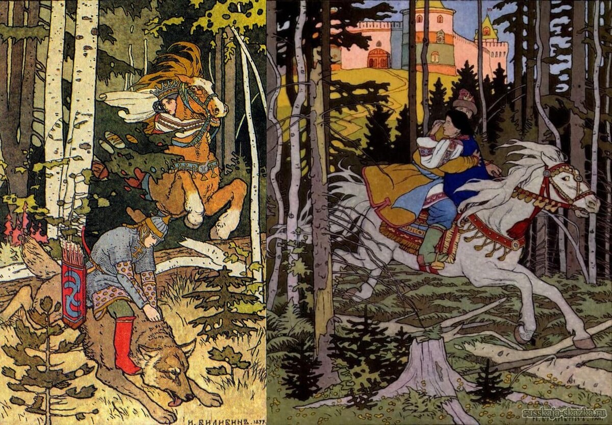 Иван Билибин. Сказка об Иван-царевиче, Жар-птице и о Сером волке, 1899 год.