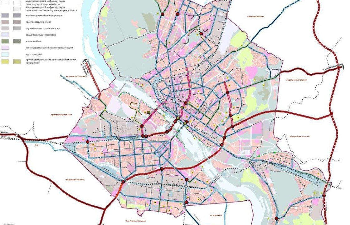 Генеральный план застройки новосибирска до 2030 года карта хорошего качества