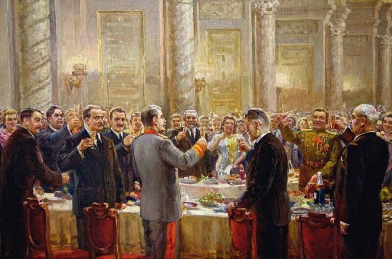 Михаил Хмелько. «Тост за великий русский народ». 1947 г. Фрагмент