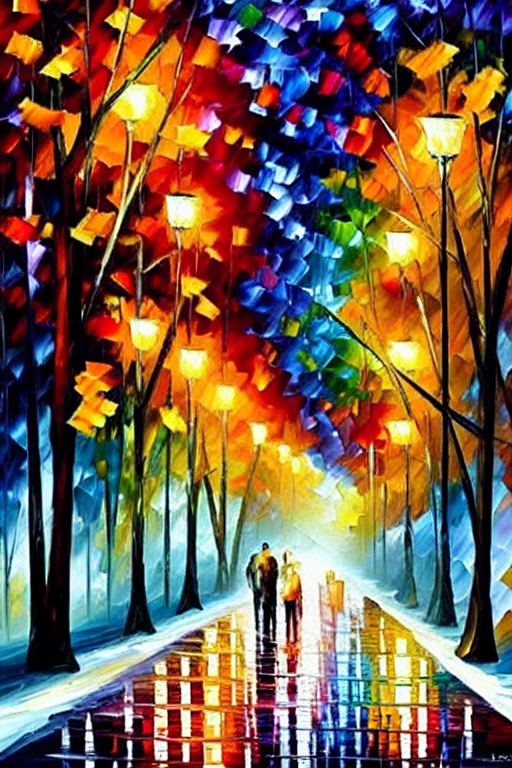 Leonid Afremov and Stable Diffusion