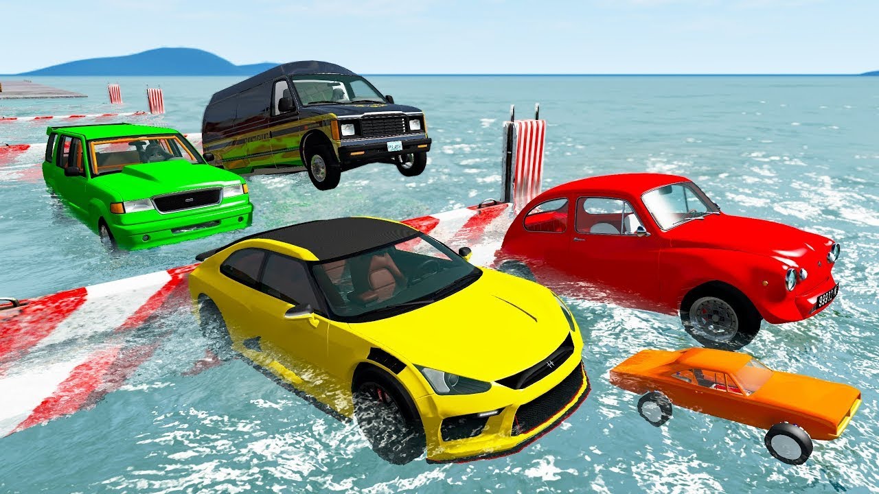 Какая Машина дальше ПРОЕДЕТ ПО ВОДЕ BeamNG Drive Челлендж!