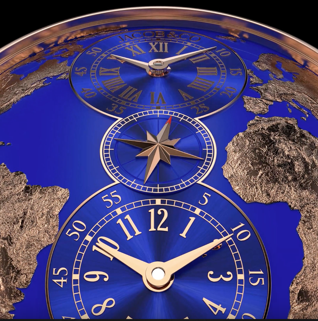 Jacob Co The World Is Yours Dual Time Zone