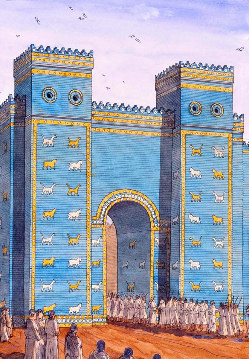 Ворота Иштар в Вавилоне( реконструкция).