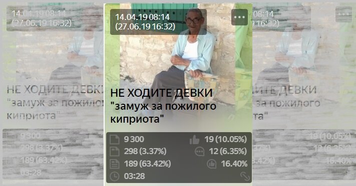 Данные на 01.10.2019. Скрин ленты канала