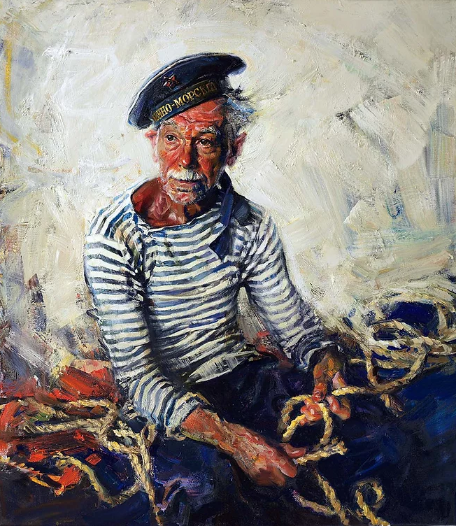 Монахов Е.Ю., «Старая соль. Портрет отца», 80 х 70 см, холст, масло