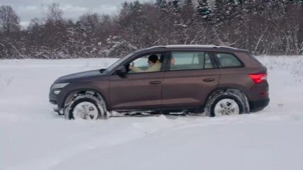 Засадили Шкода Кодиак в поле. Проверяем, работают ли электронные блокировки