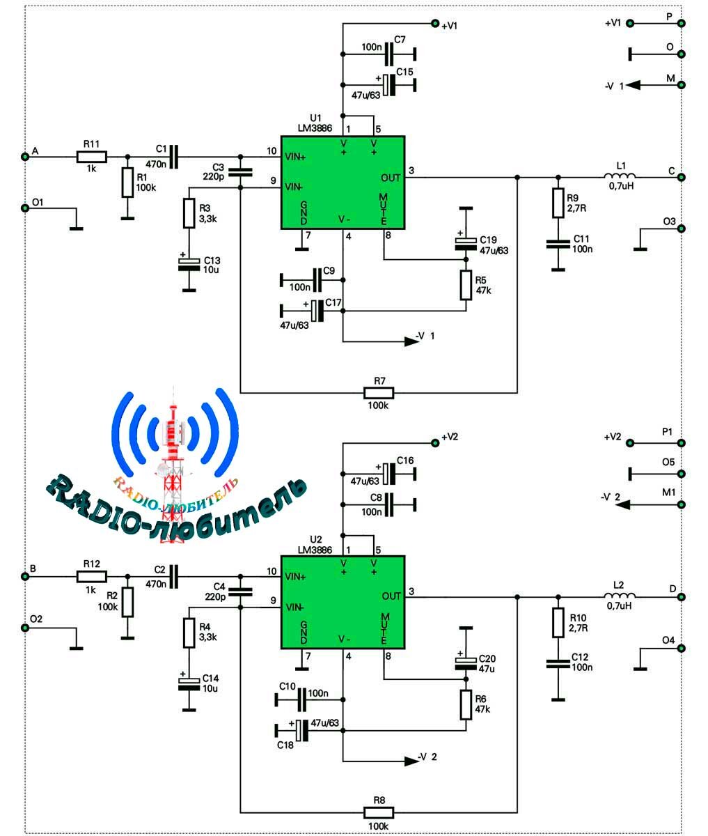 Усилитель на LM3886