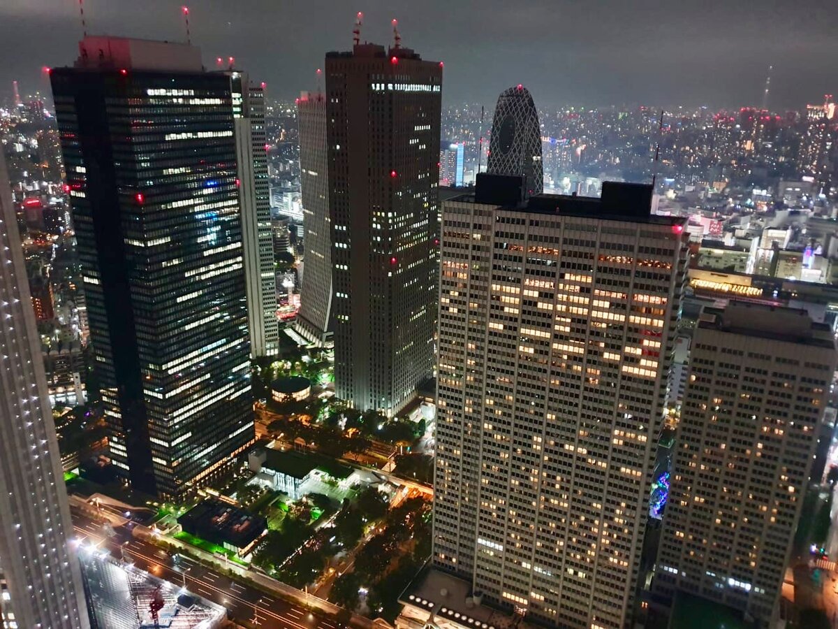 А летим сюда - в Токио.