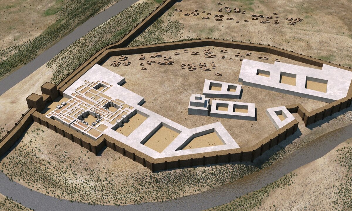 Компьютерная модель дворца Синаххериба в Ниневии, места, где могли находится висячие сады Семирамиды