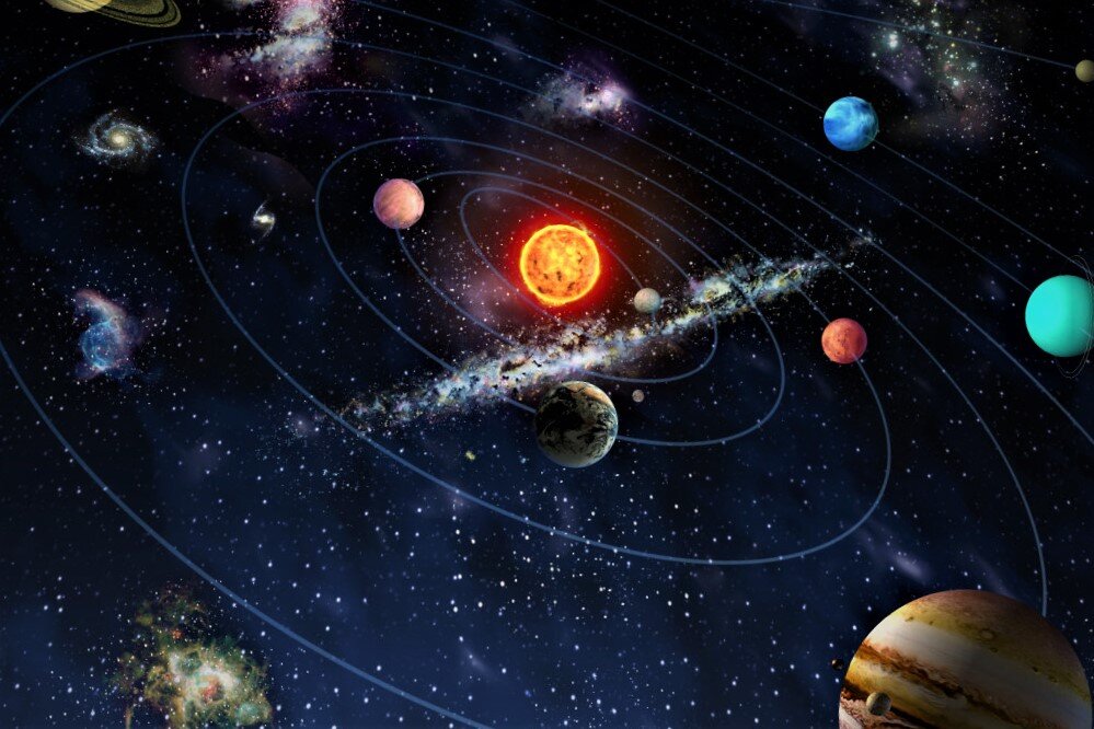 Схематичное изображение Солнечной системы