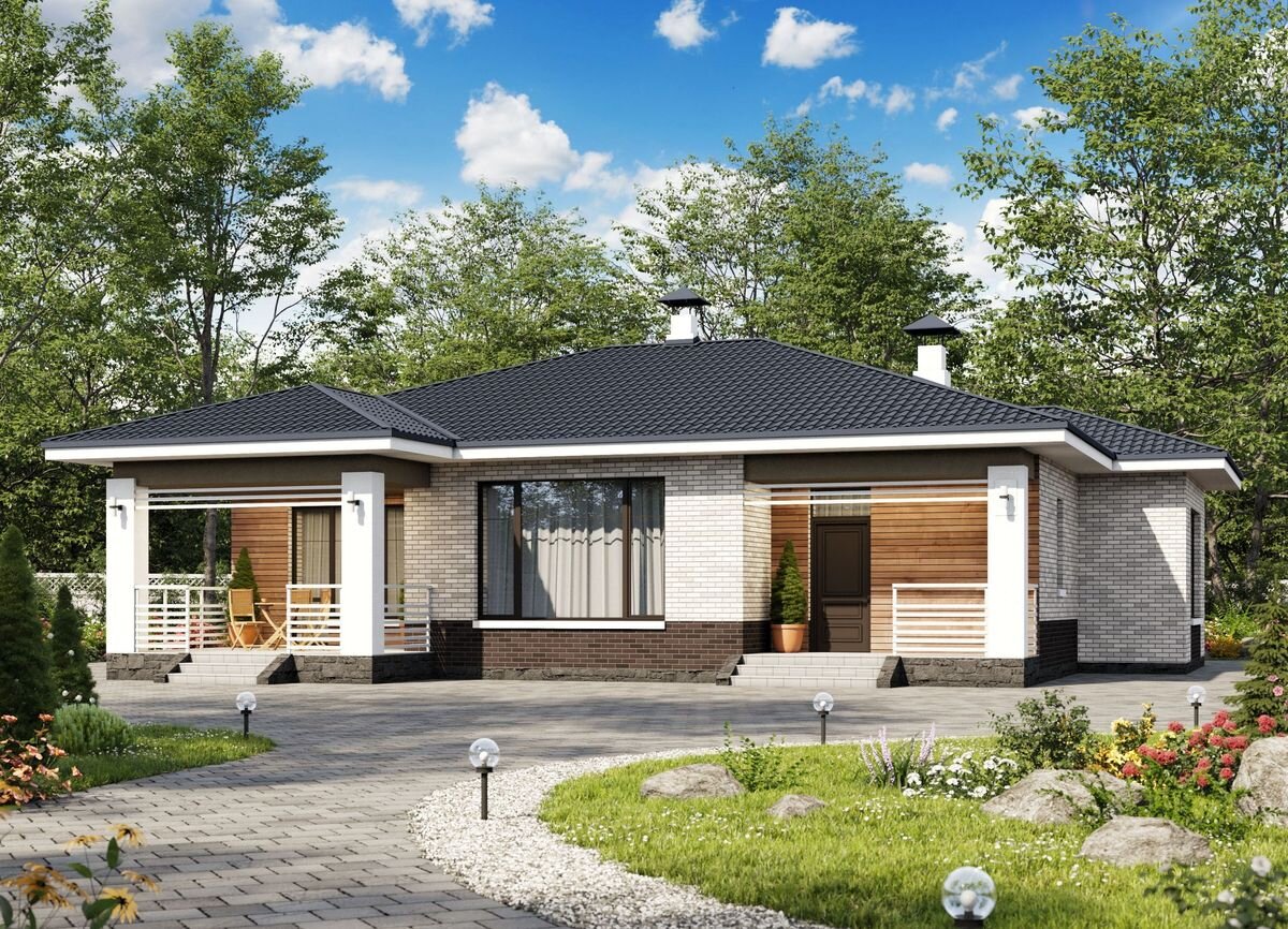 Коттеджей Альфаплан одноэтажные.