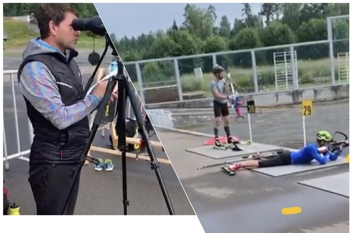 Максим Максимов наблюдает за стрельбой