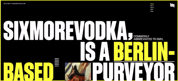 Шрифты на сайте sixmorevodka.com