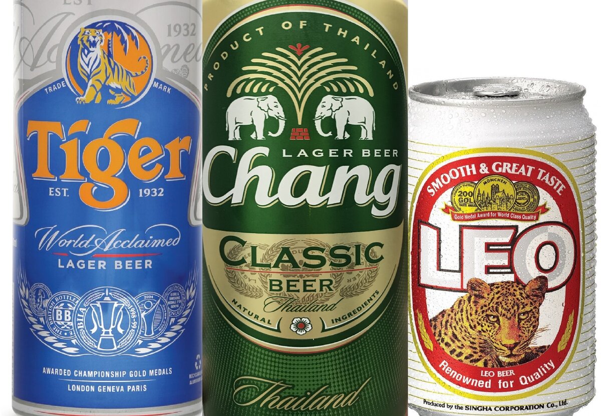Гвардейский ряд тайского пива.