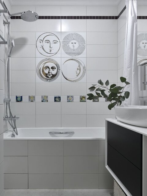 Интерьер санузла. Дизайн: Екатерина Владимирова. Фото: Сергей Ананьев.